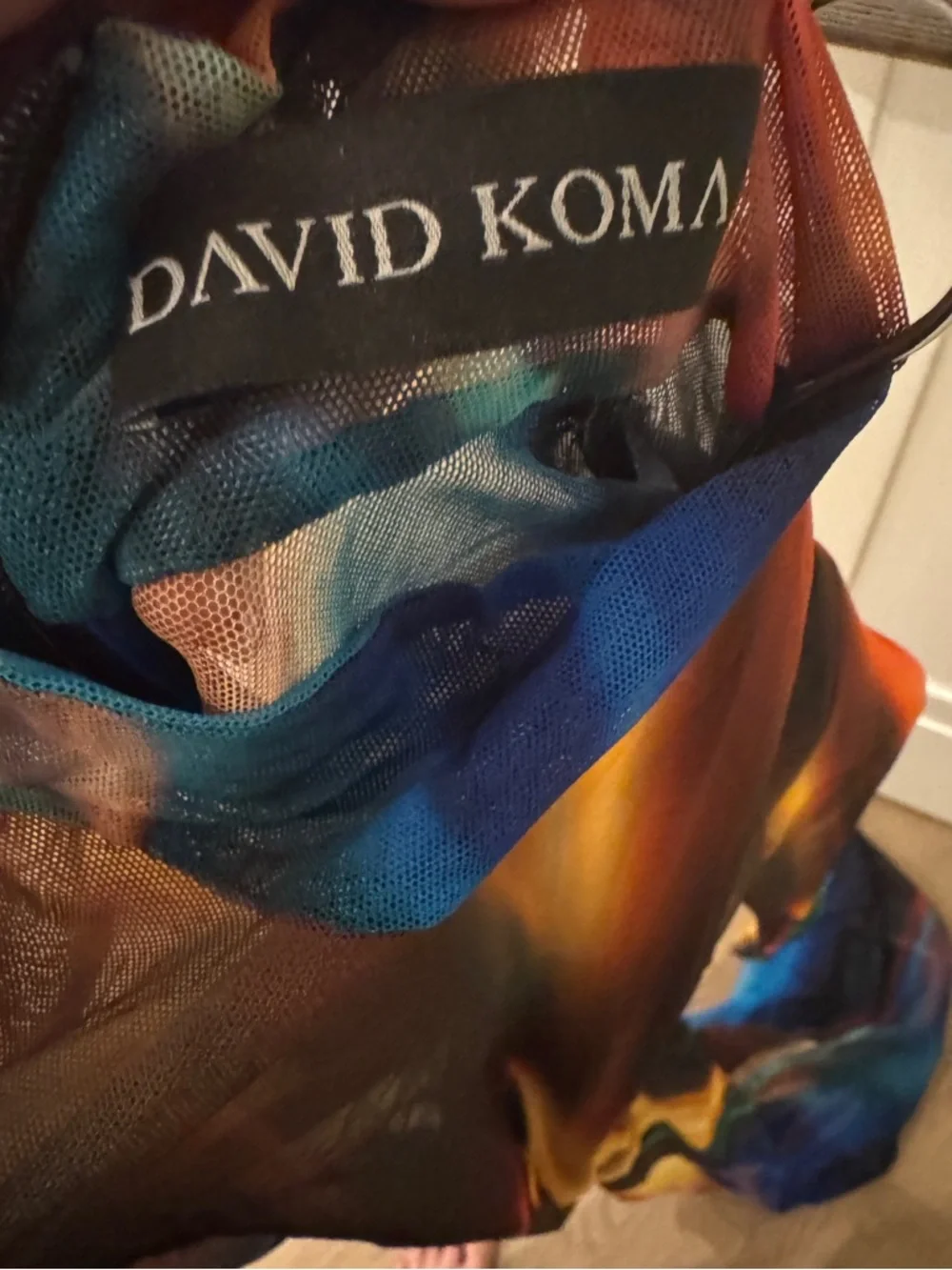 Asymmetrical Sheer Multi-Color Mesh Dress - Picture 5 of 5